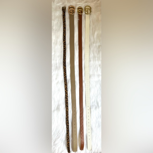 Fashion Belts (4). White, brown, beige & leopard. - Picture 2 of 3